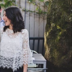 Lace Aqua Flare Sleeve Top